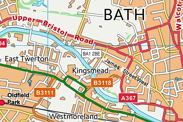 BA1 2BE map - OS VectorMap District (Ordnance Survey)
