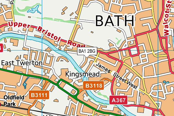 BA1 2BG map - OS VectorMap District (Ordnance Survey)