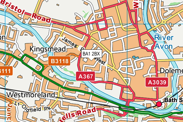 Fitness First (Bath) map (BA1 2BX) - OS VectorMap District (Ordnance Survey)