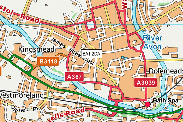 BA1 2DA map - OS VectorMap District (Ordnance Survey)