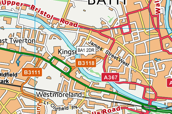 BA1 2DR map - OS VectorMap District (Ordnance Survey)
