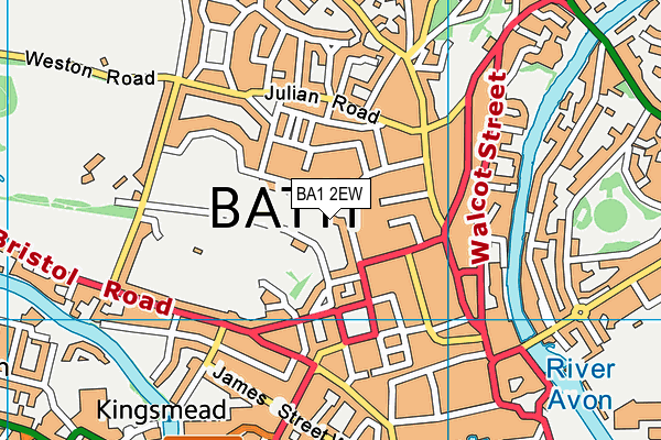 BA1 2EW map - OS VectorMap District (Ordnance Survey)