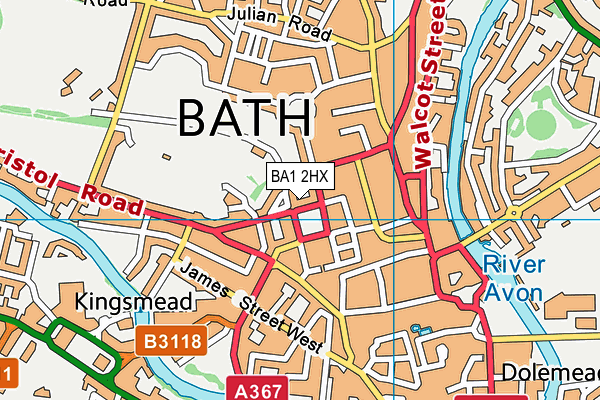 Bath Academy map (BA1 2HX) - OS VectorMap District (Ordnance Survey)