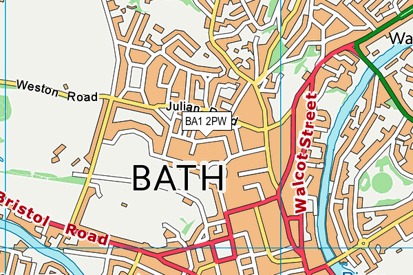 BA1 2PW map - OS VectorMap District (Ordnance Survey)