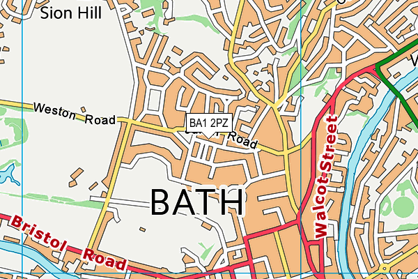 BA1 2PZ map - OS VectorMap District (Ordnance Survey)