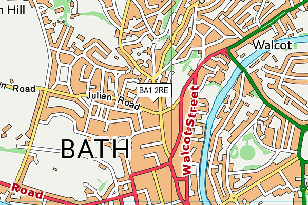 BA1 2RE map - OS VectorMap District (Ordnance Survey)