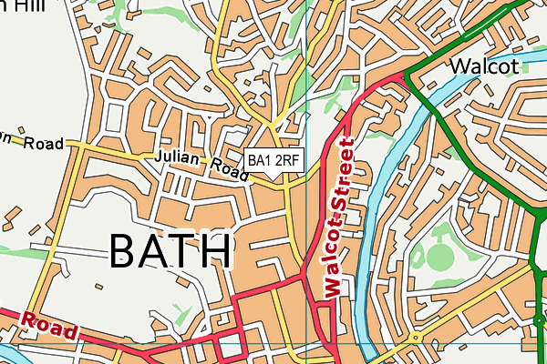 BA1 2RF map - OS VectorMap District (Ordnance Survey)