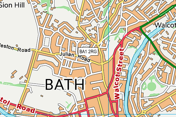 BA1 2RG map - OS VectorMap District (Ordnance Survey)