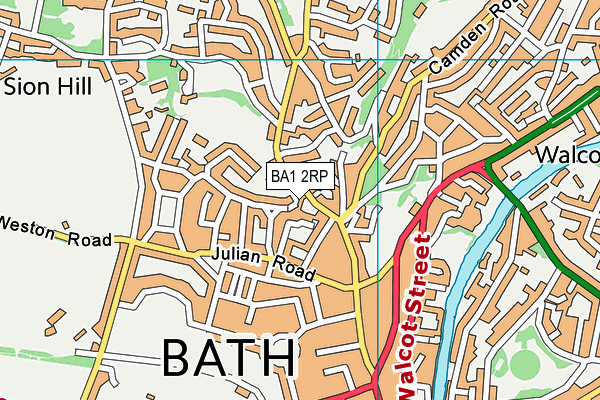 BA1 2RP map - OS VectorMap District (Ordnance Survey)