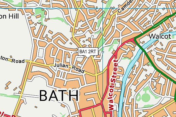 BA1 2RT map - OS VectorMap District (Ordnance Survey)