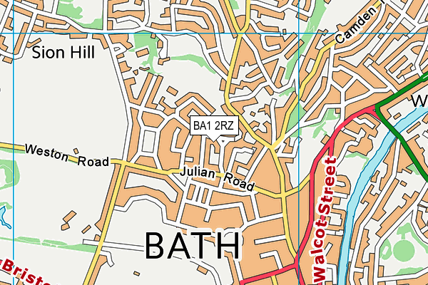 BA1 2RZ map - OS VectorMap District (Ordnance Survey)