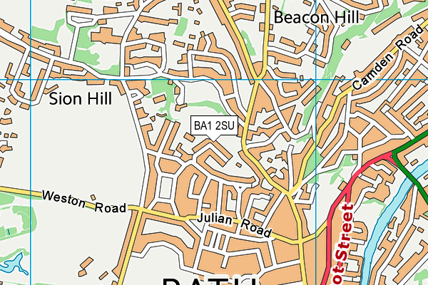 BA1 2SU map - OS VectorMap District (Ordnance Survey)