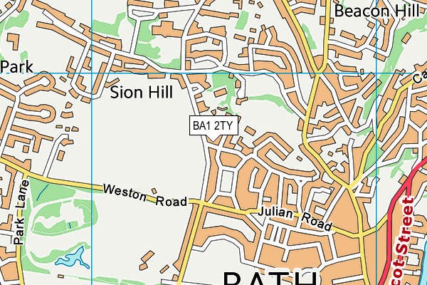 BA1 2TY map - OS VectorMap District (Ordnance Survey)