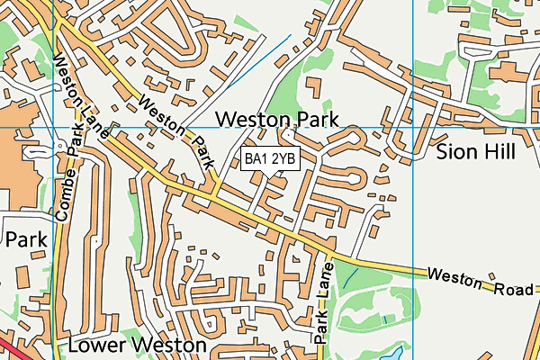 BA1 2YB map - OS VectorMap District (Ordnance Survey)