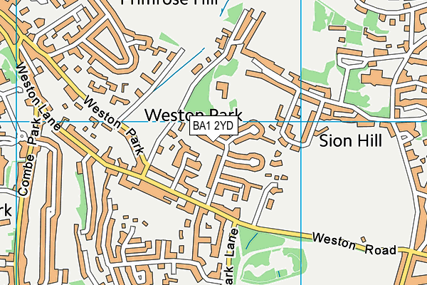BA1 2YD map - OS VectorMap District (Ordnance Survey)