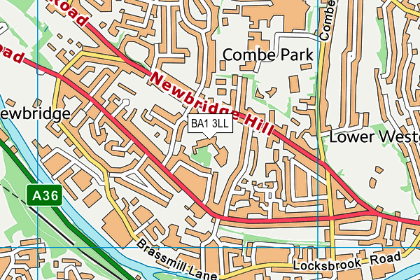 Newbridge Primary School map (BA1 3LL) - OS VectorMap District (Ordnance Survey)