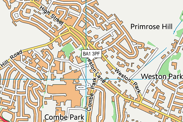 BA1 3PF map - OS VectorMap District (Ordnance Survey)