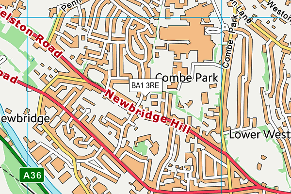 BA1 3RE map - OS VectorMap District (Ordnance Survey)