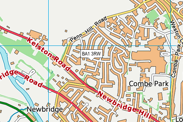 BA1 3RW map - OS VectorMap District (Ordnance Survey)