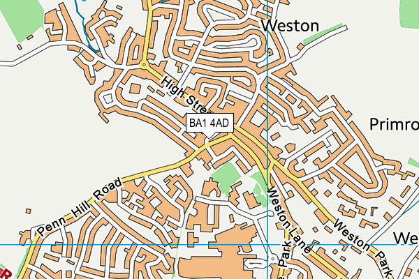 BA1 4AD map - OS VectorMap District (Ordnance Survey)