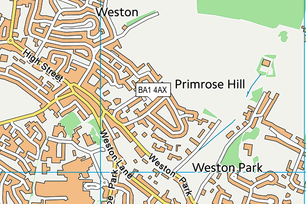 BA1 4AX map - OS VectorMap District (Ordnance Survey)