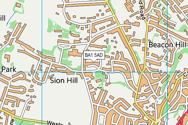 BA1 5AD map - OS VectorMap District (Ordnance Survey)