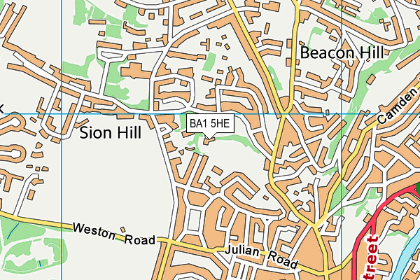 BA1 5HE map - OS VectorMap District (Ordnance Survey)