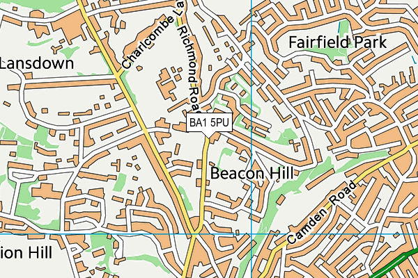 BA1 5PU map - OS VectorMap District (Ordnance Survey)