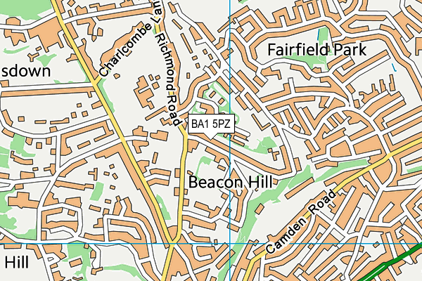 St Stephens Church School map (BA1 5PZ) - OS VectorMap District (Ordnance Survey)