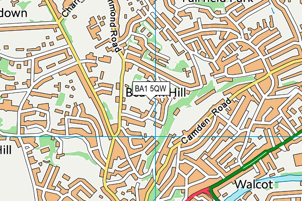BA1 5QW map - OS VectorMap District (Ordnance Survey)