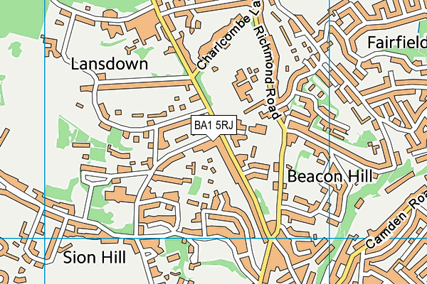 BA1 5RJ map - OS VectorMap District (Ordnance Survey)