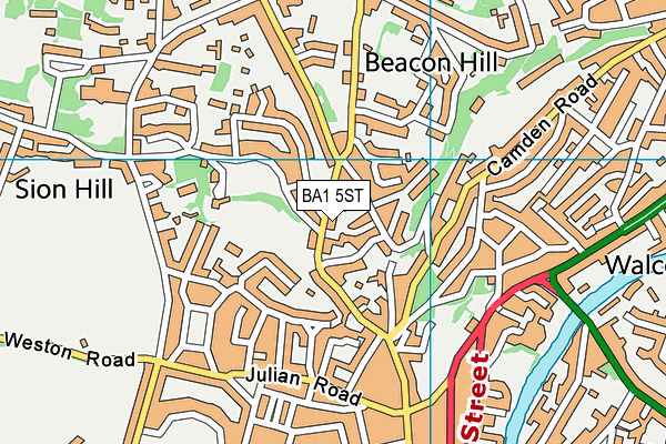 BA1 5ST map - OS VectorMap District (Ordnance Survey)