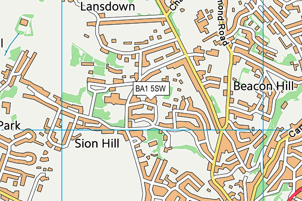 BA1 5SW map - OS VectorMap District (Ordnance Survey)