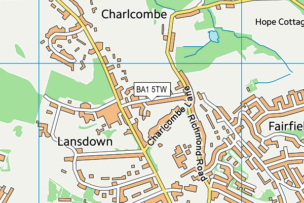 BA1 5TW map - OS VectorMap District (Ordnance Survey)