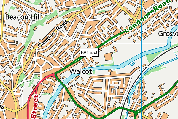 BA1 6AJ map - OS VectorMap District (Ordnance Survey)