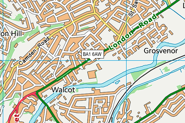 BA1 6AW map - OS VectorMap District (Ordnance Survey)