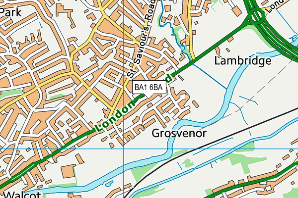 BA1 6BA map - OS VectorMap District (Ordnance Survey)