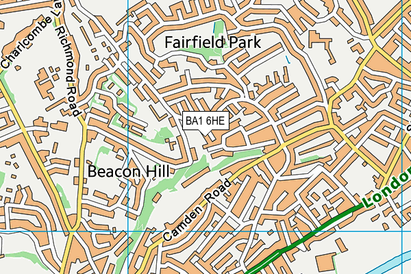 BA1 6HE map - OS VectorMap District (Ordnance Survey)