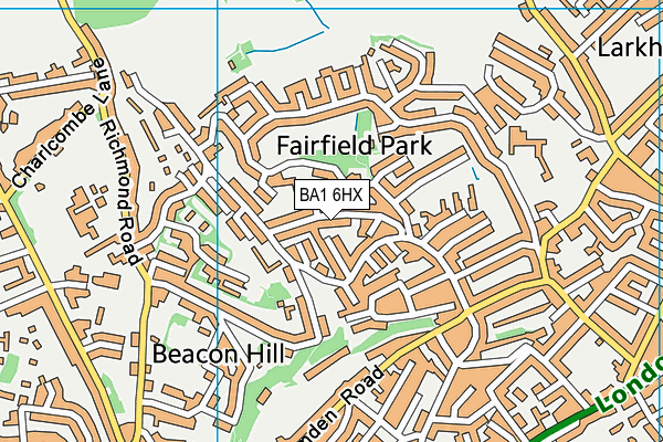 BA1 6HX map - OS VectorMap District (Ordnance Survey)