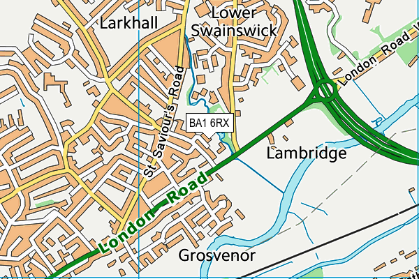 BA1 6RX map - OS VectorMap District (Ordnance Survey)