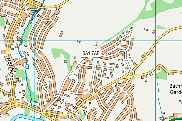 BA1 7AF map - OS VectorMap District (Ordnance Survey)