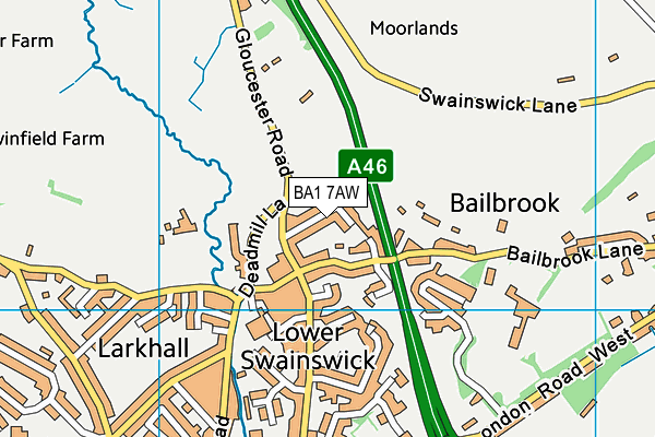BA1 7AW map - OS VectorMap District (Ordnance Survey)