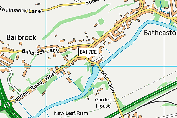BA1 7DE map - OS VectorMap District (Ordnance Survey)