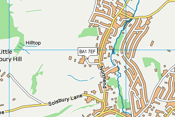 BA1 7EF map - OS VectorMap District (Ordnance Survey)