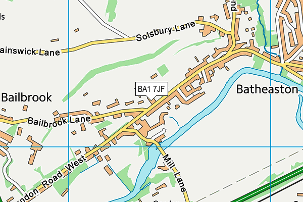 BA1 7JF map - OS VectorMap District (Ordnance Survey)