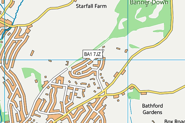 BA1 7JZ map - OS VectorMap District (Ordnance Survey)