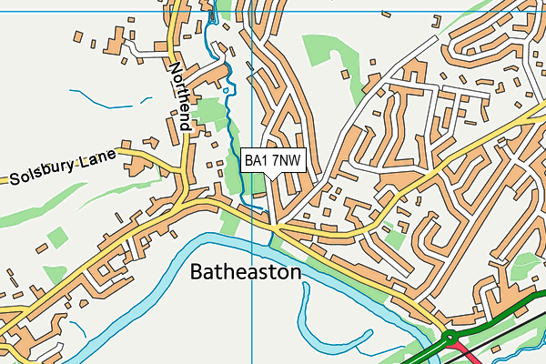 Batheaston Recreation Ground map (BA1 7NW) - OS VectorMap District (Ordnance Survey)