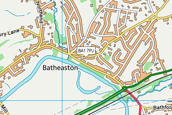 BA1 7PJ map - OS VectorMap District (Ordnance Survey)