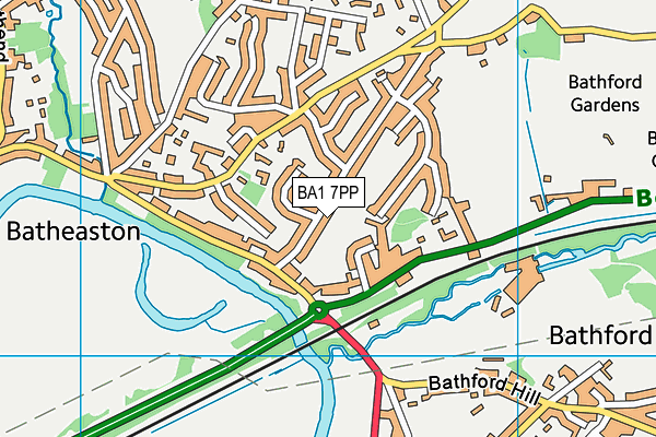 BA1 7PP map - OS VectorMap District (Ordnance Survey)
