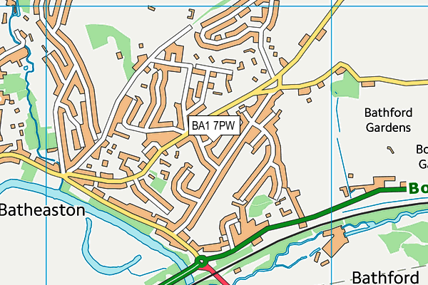 BA1 7PW map - OS VectorMap District (Ordnance Survey)